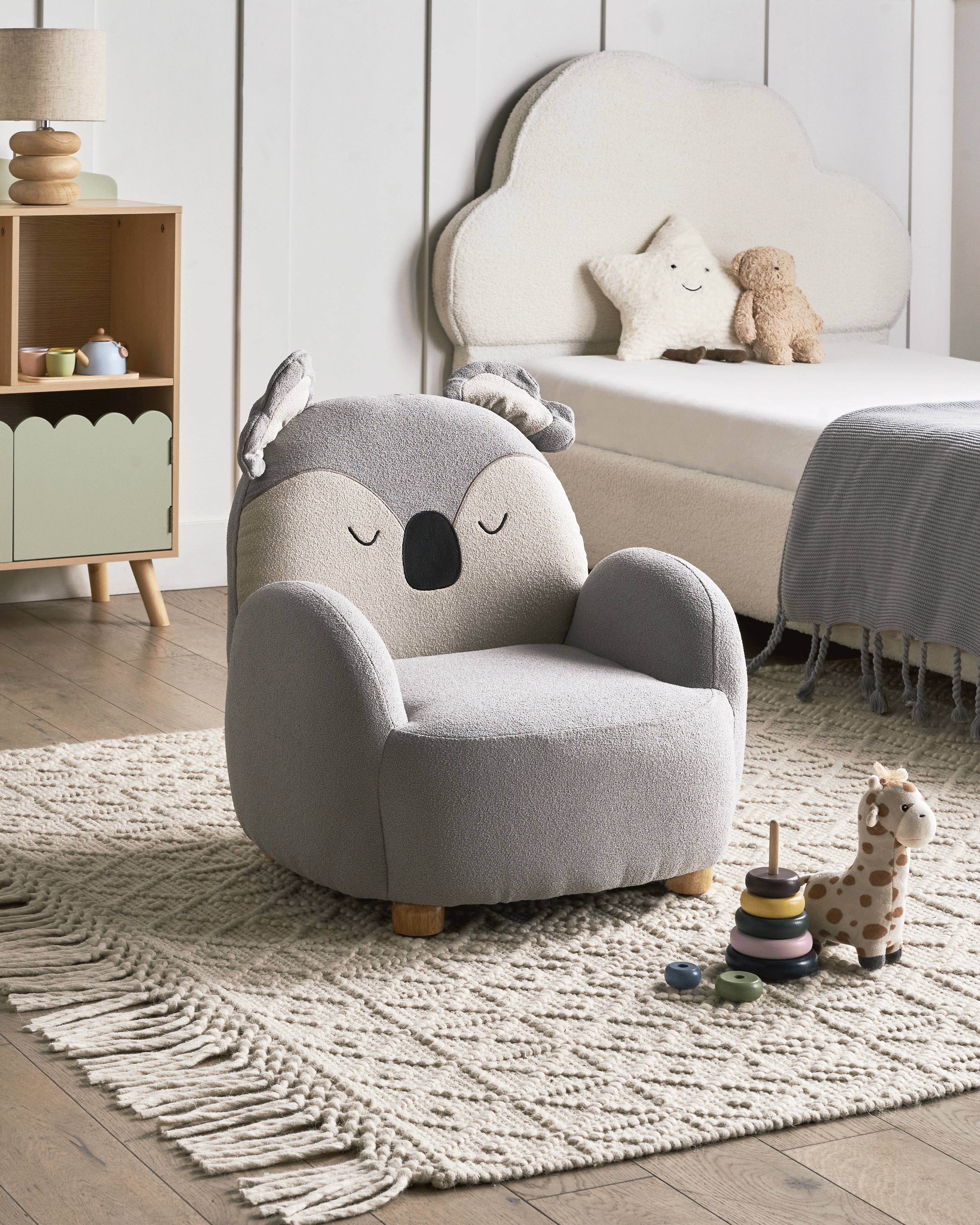 Kinderfauteuil Koala HERVIK Stof Grijs
