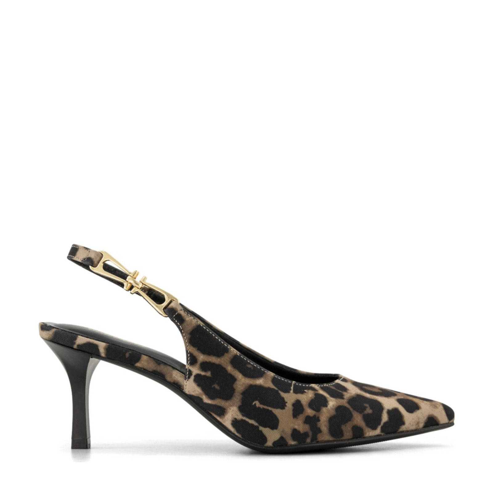 Graceland slingback pumps met panterprint bruin