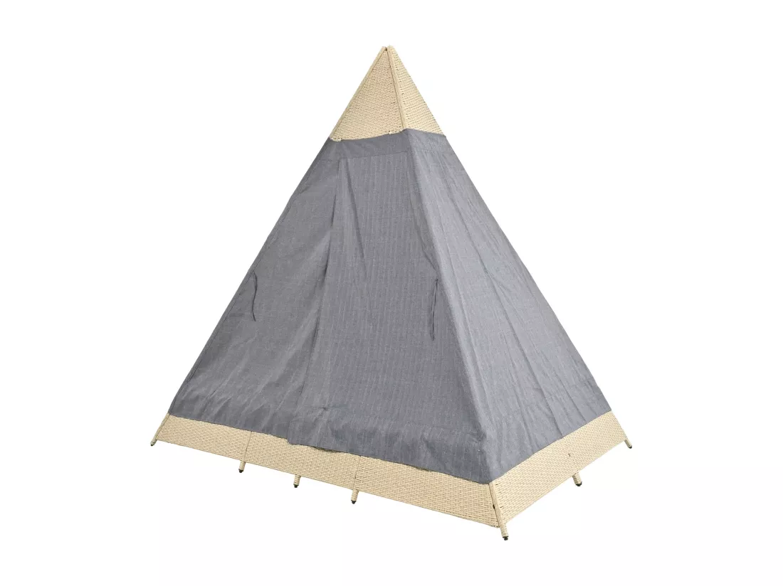 Tente en rotin, d231cm×h231cm, gris