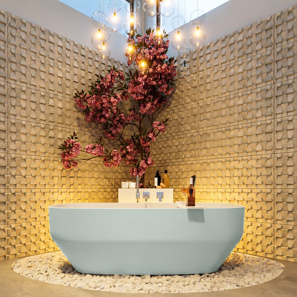 Mondiaz Stone vrijstaand bad 170x75cm kleur greey/talc