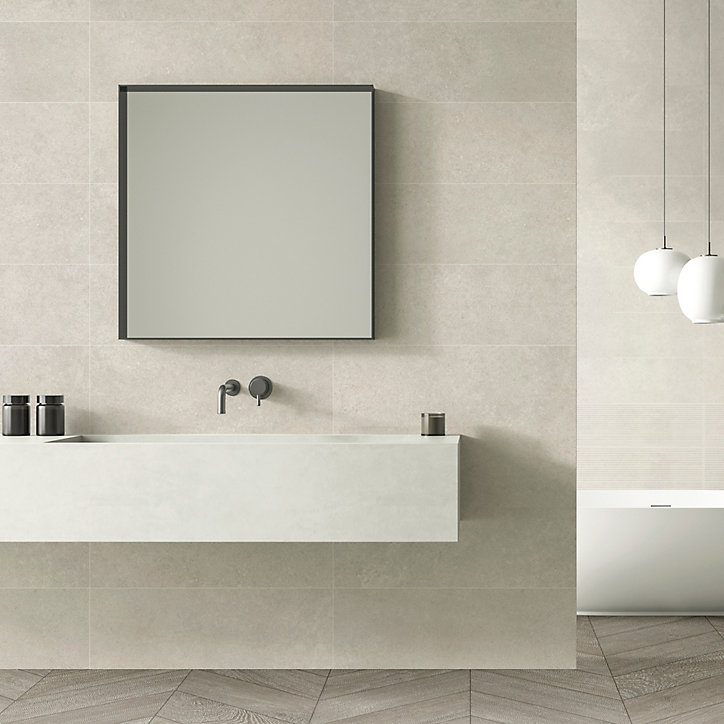 Carrelage mural beige Lille 25 x 75 cm