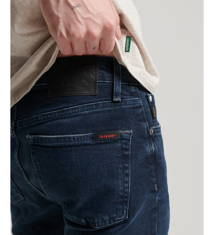 Calça jeans Superdry Slim Fit em algodão orgânico azul-marinho