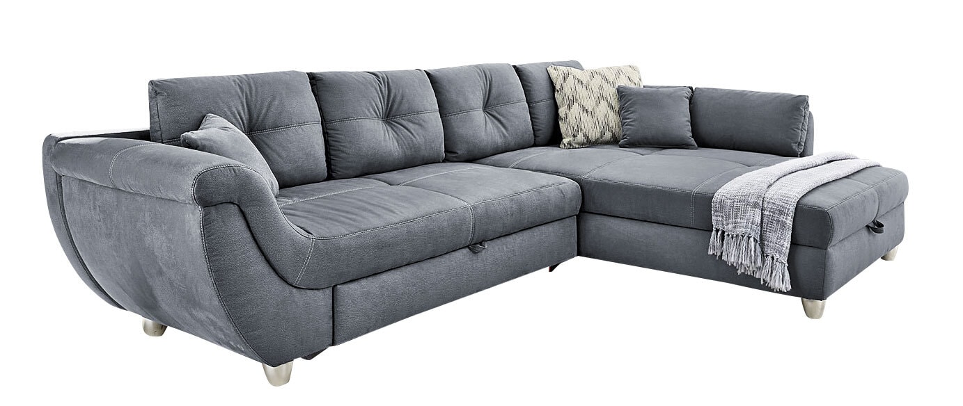 Ecksofa MACARIO 330 x 207 cm grau