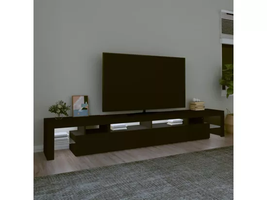 Meuble TV avec lumières LED Noir 260x36,5x40 cm