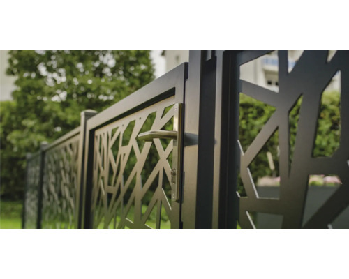 Enkele poort Amsterdam 120 x 100 cm incl. poortpaal 6,3 x 6,3 cm voor betonnering, antraciet