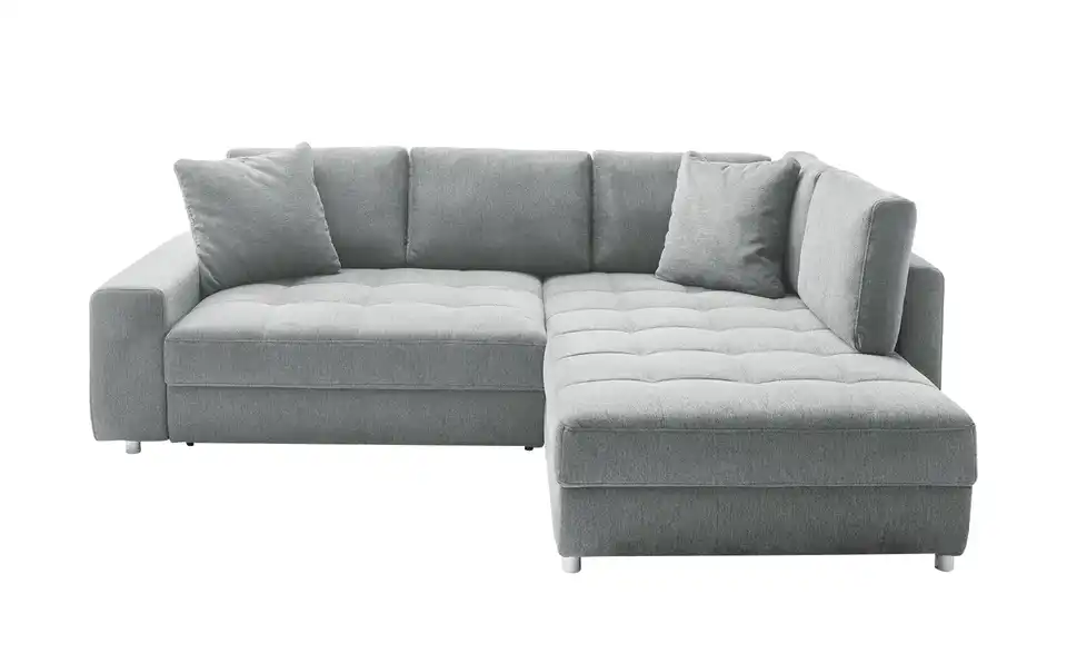Ecksofa Arissa de Luxe Hellgrau rechts Webstoff