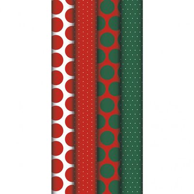 Clairefontaine Excellia - Papier cadeau - 70 cm x 5 m - 80 g/m² - différents modèles à pois rouge et vert