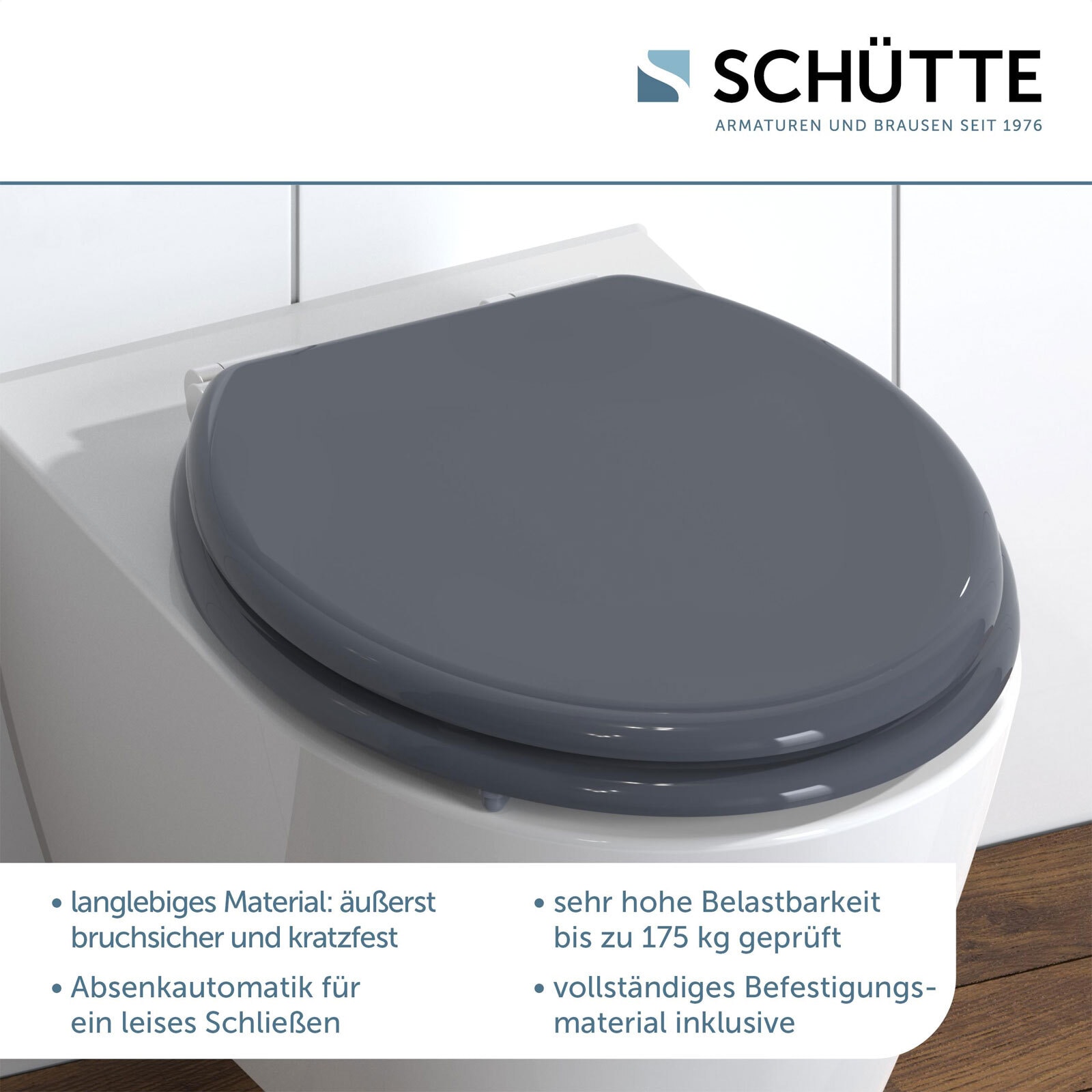 SCHÜTTE WC-Sitz Spirit Kratzfest Absenkautomatik MDF