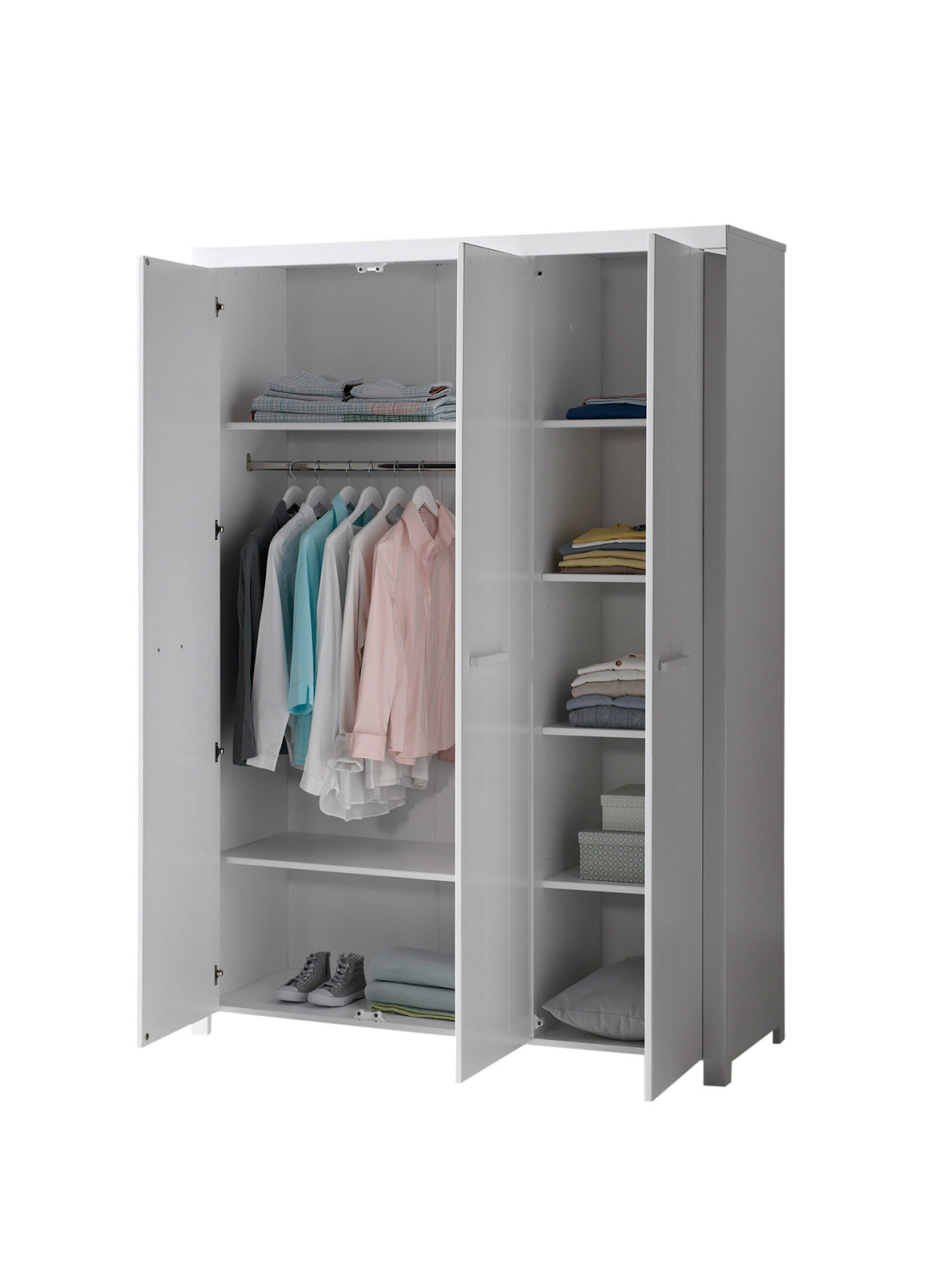 Kleiderschrank ERIK - weiß - 3-türig