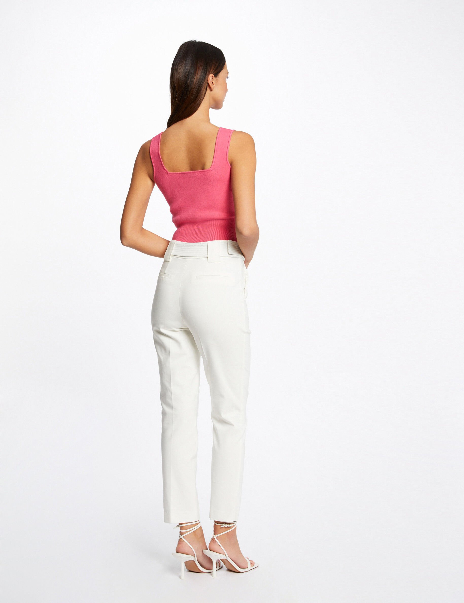 Débardeur pull bretelles larges rose femme - rose