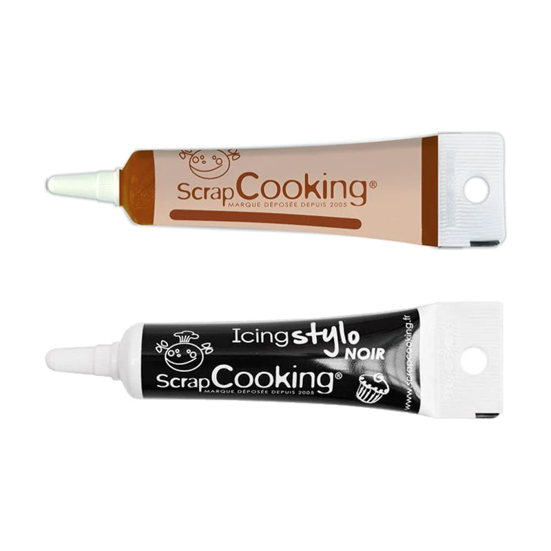 2 stylos de glaçage - caramel et noir Scrapcooking