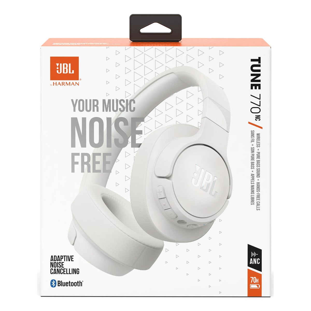 JBL Tune 770NC trådløse around-ear hodetelefoner (hvit)