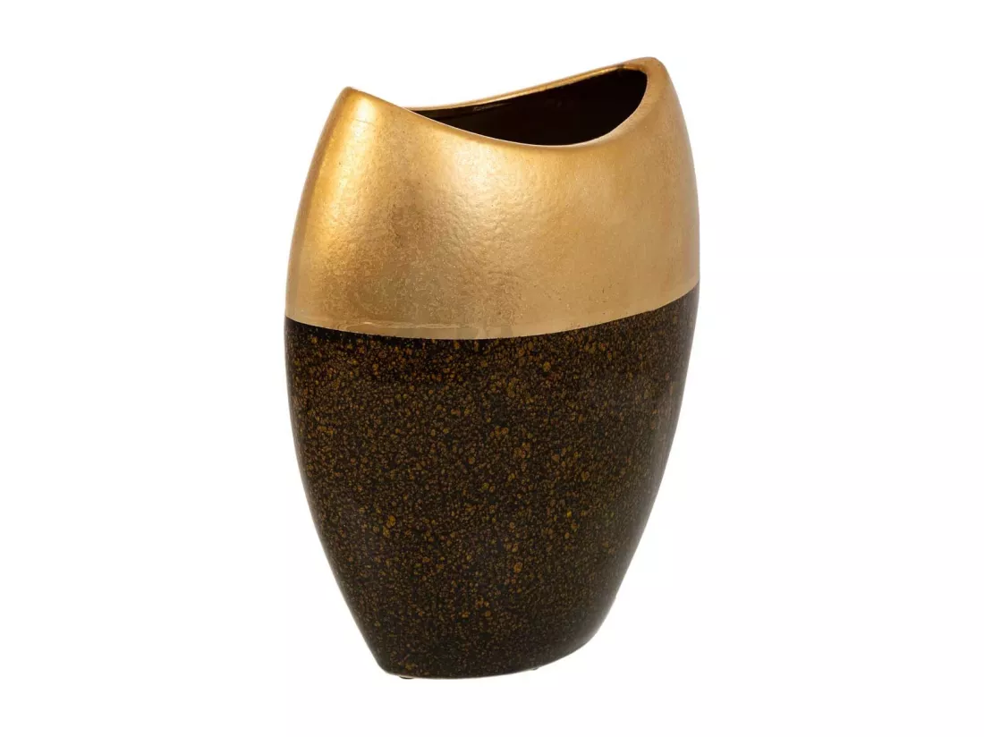 Vase en céramique dorée 24x13,5x29,5h