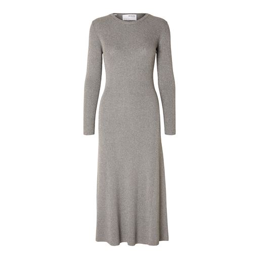 Selected Femme Lura Strikkjole, Medium Grey Melange, M