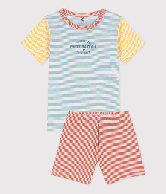 Pyjacourt milleraies tricolore en coton enfant