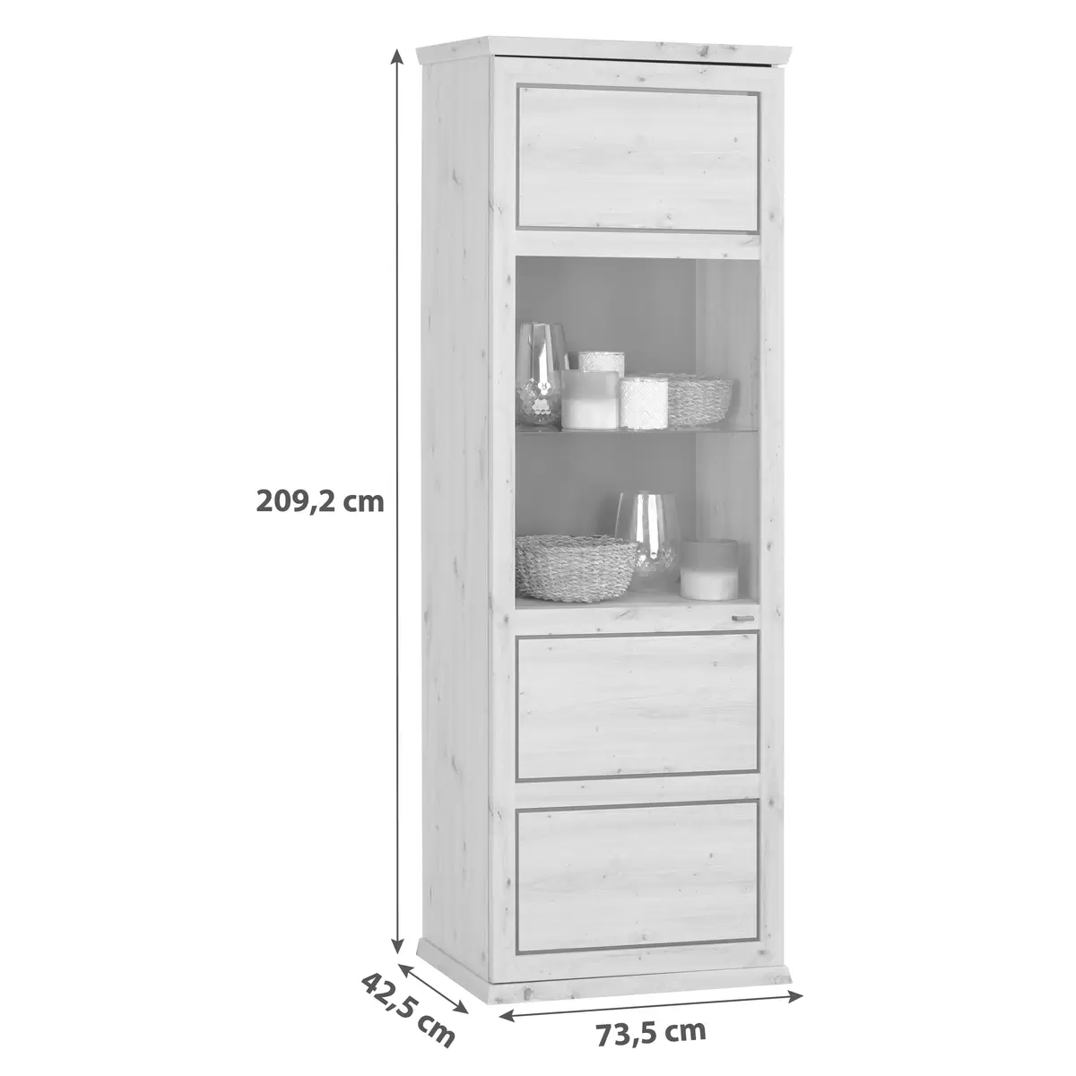 Vitrine Harvey Artisan Eiche,anthrazit