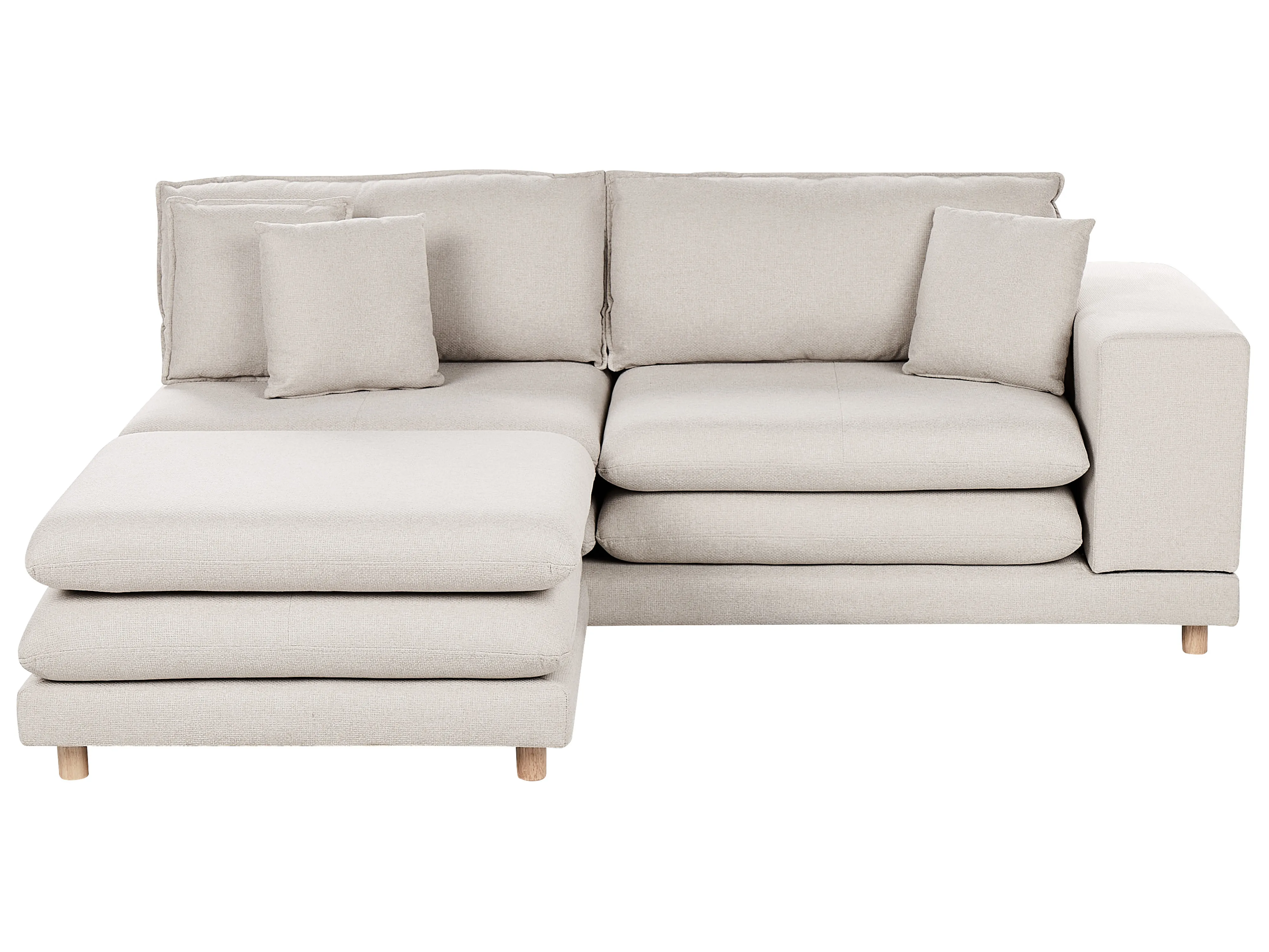 Bank 2-zits HEDEN Stof Beige met ottomaan