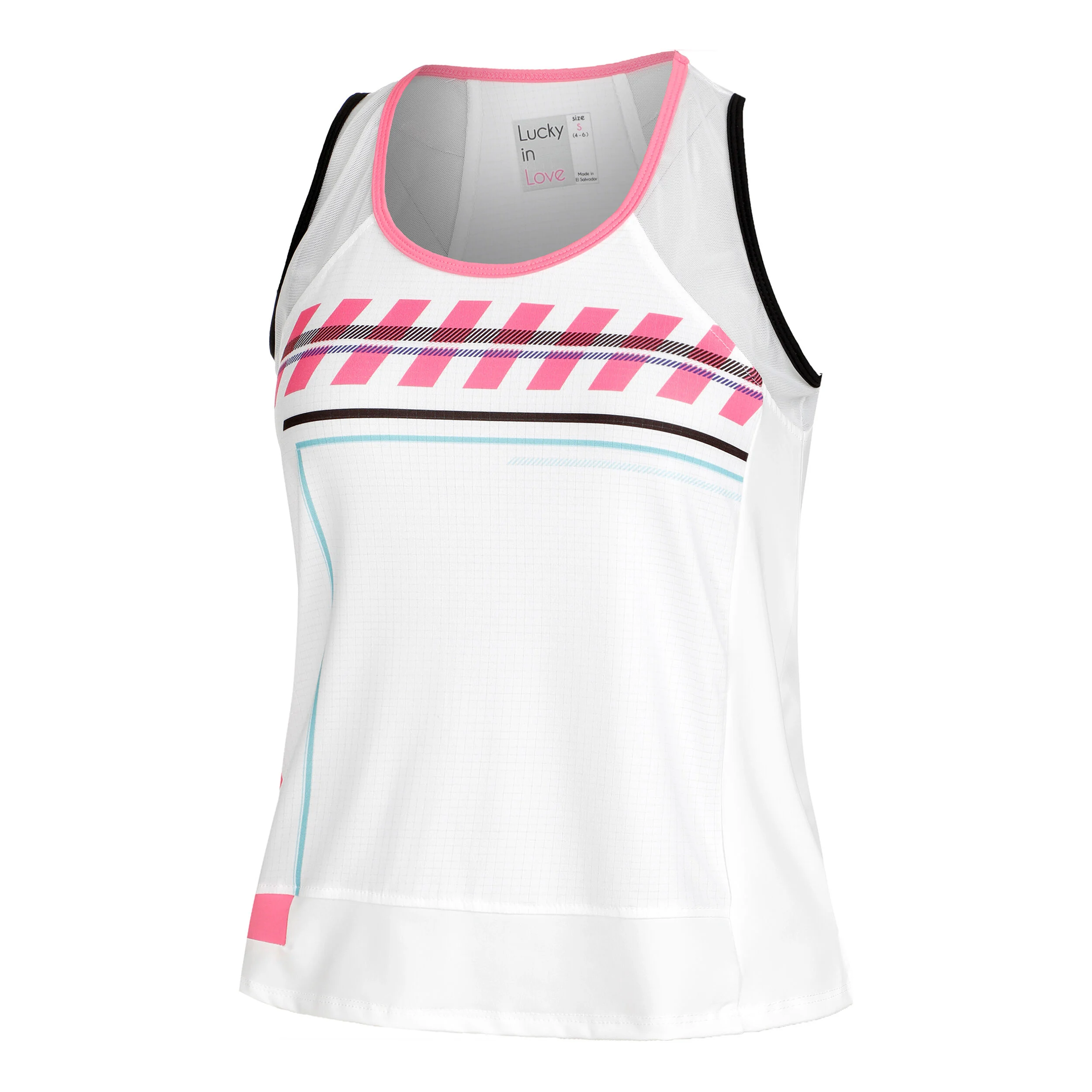Lucky in Love Hit The Line Débardeur Tank Top Femmes - Blanc , Multicouleur