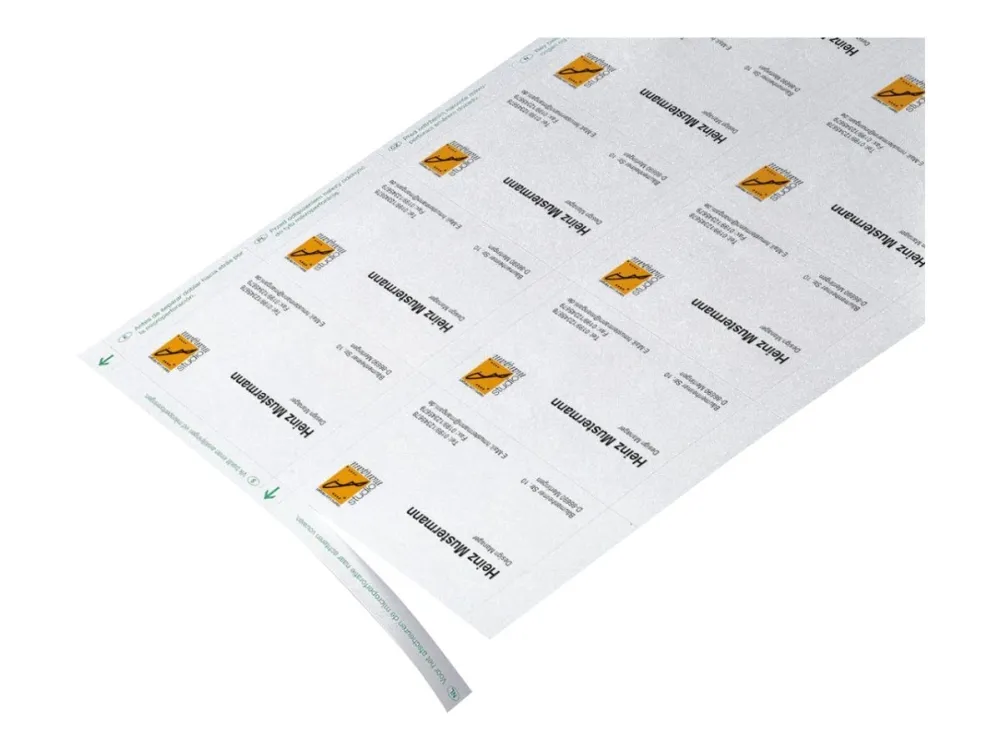 Sigel DP839 - Mikroperforeret - skinnende hvid - 85 x 55 mm - 200 g/m² - 150 kort (15 ark x 10) visitkort