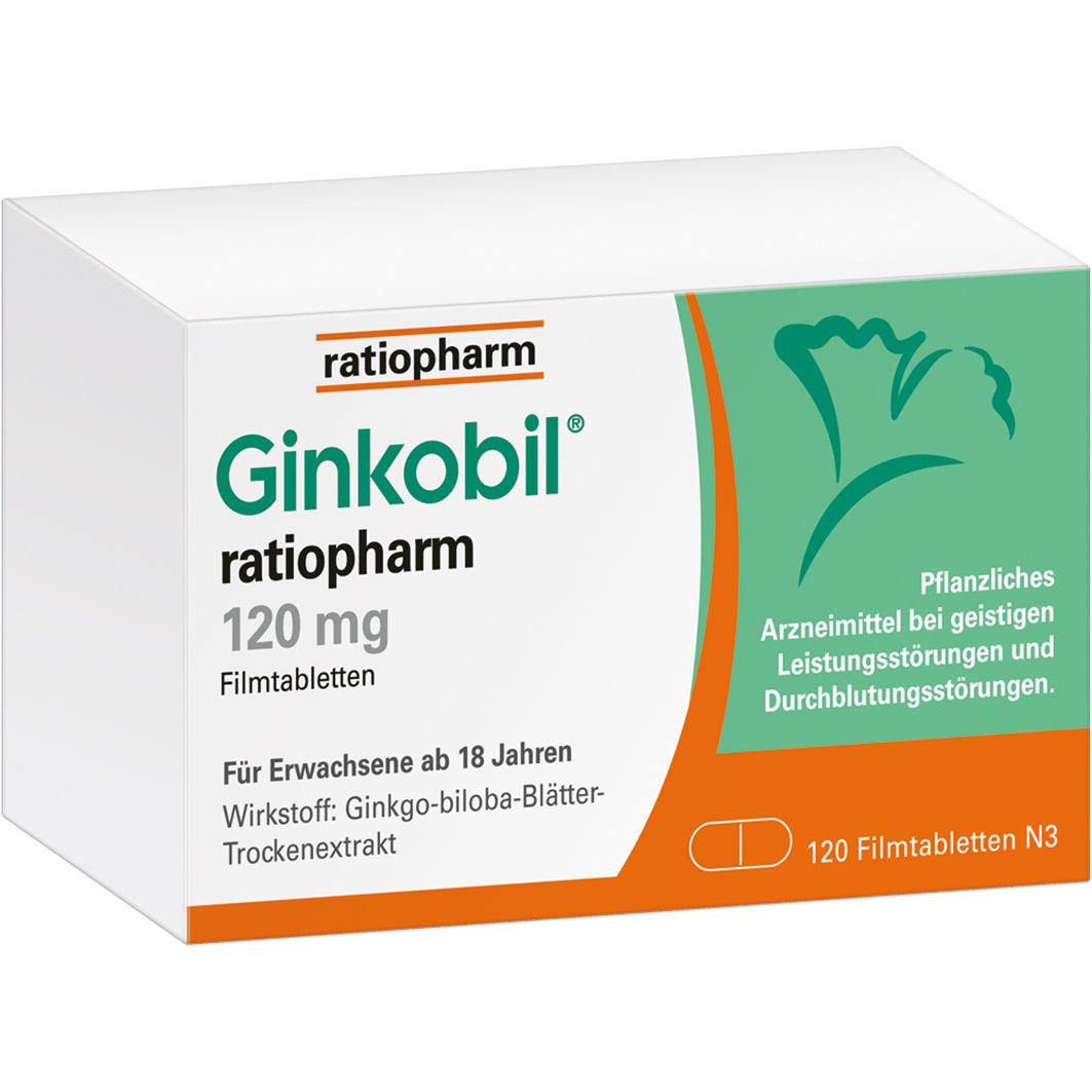 Ginkobil® ratiopharm 120mg mit Ginkgo biloba