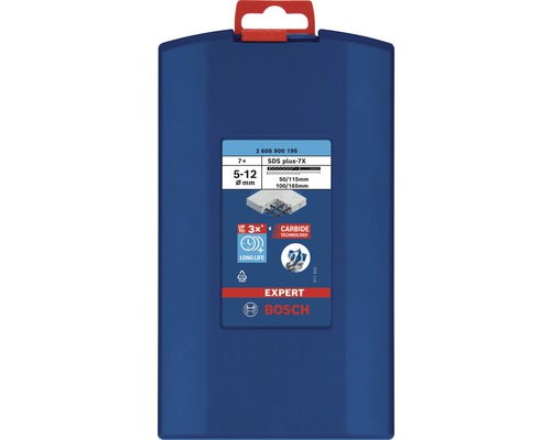 Betonboorset Bosch Professional SDS Plus-7x Ø 5-12 mm 50-100x115-165 mm 7-delig.