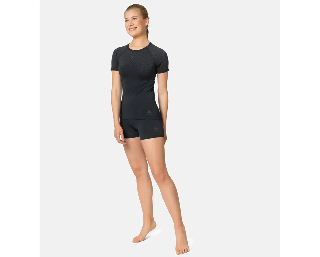 Odlo Performance Light Eco BL Top Crew Ondershirt Korte Mouwen Zwart Dames