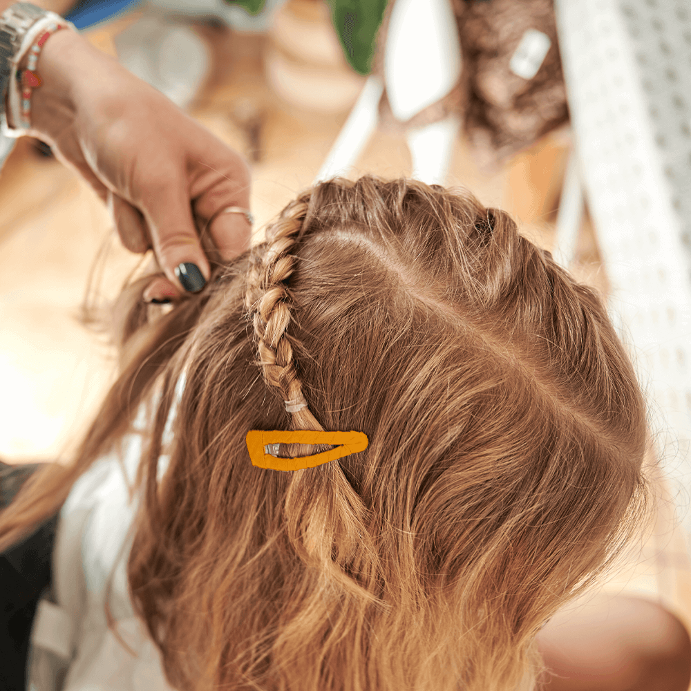 Barrette Clic-Clac Tissu Ochre