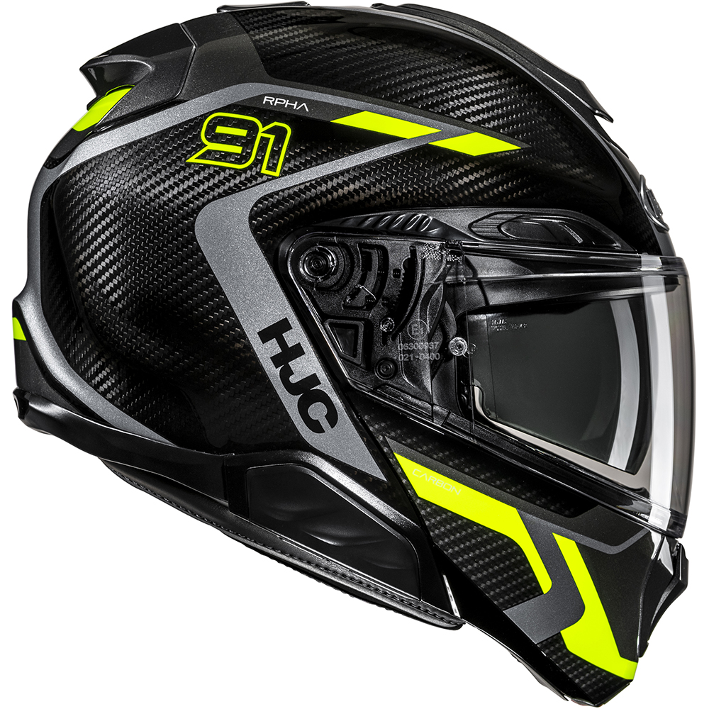 HJC - Casque RPHA 91 Carbon Lagos MC3H / Noir / Jaune