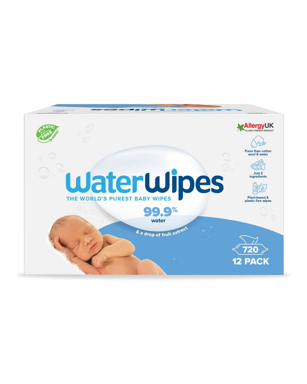 Våtservietter – 100% Naturlig – Duftfrie – 12x60stk