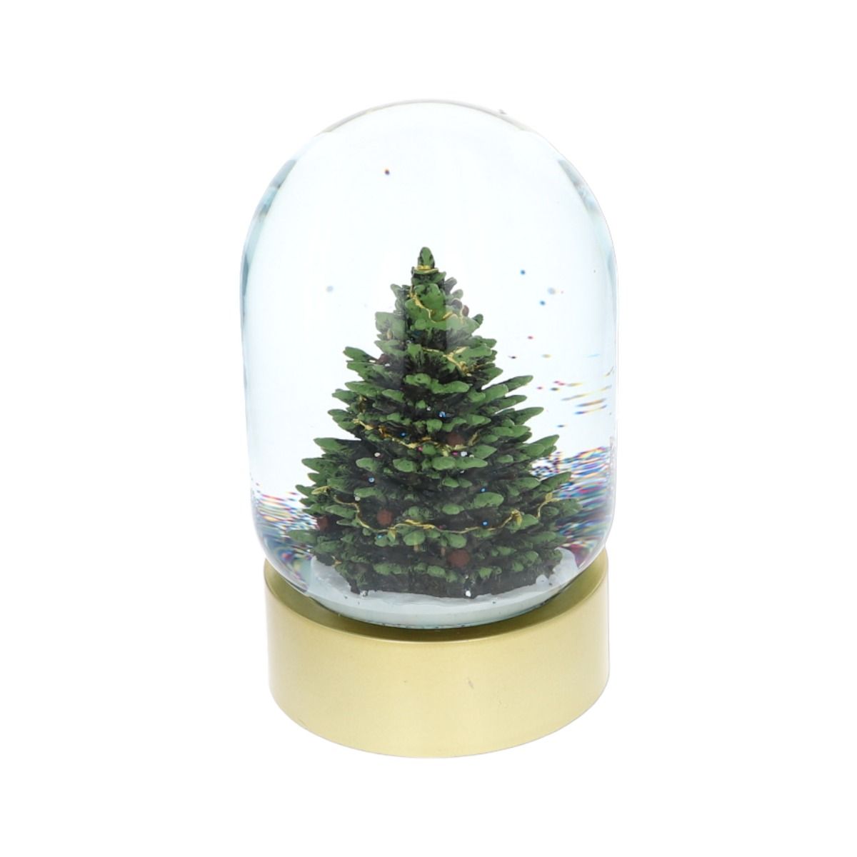 Boule à neige grand sapin à paillettes multicolores Jolie saison