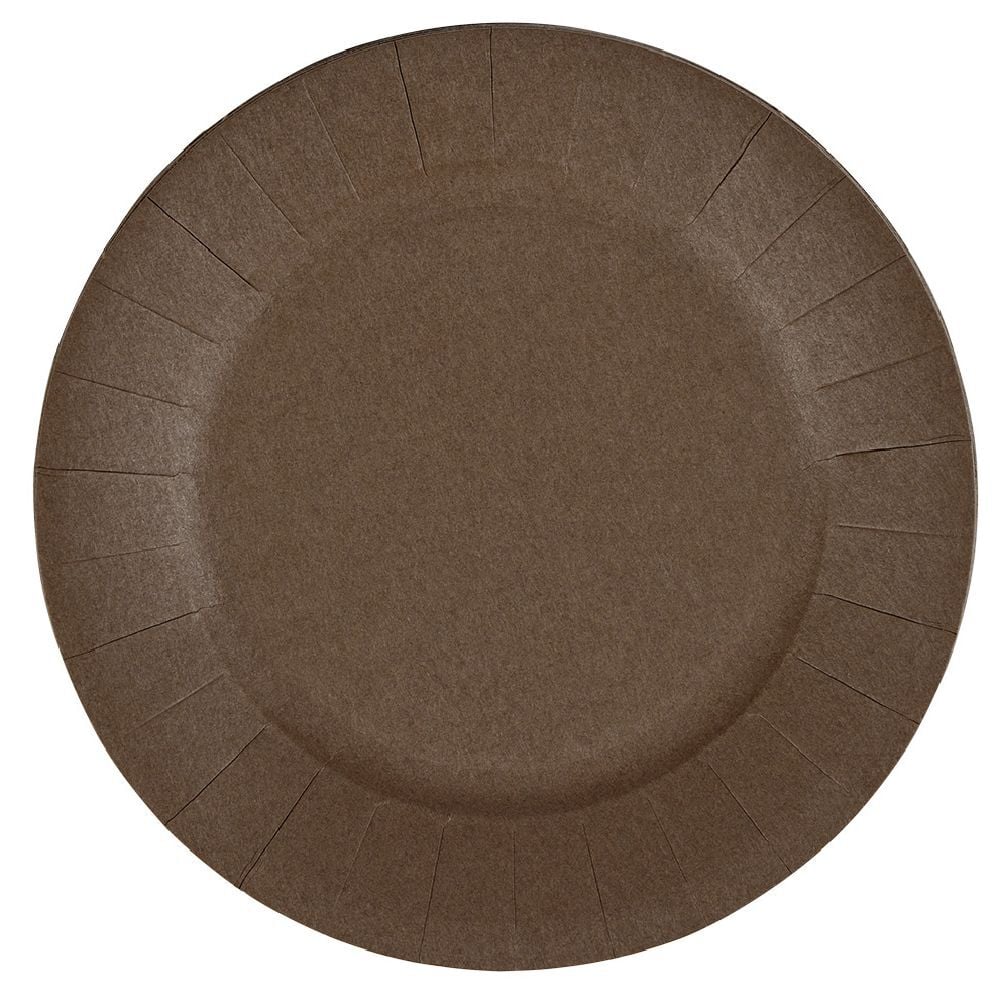Lot de 10 assiettes en carton taupe Ø23 cm