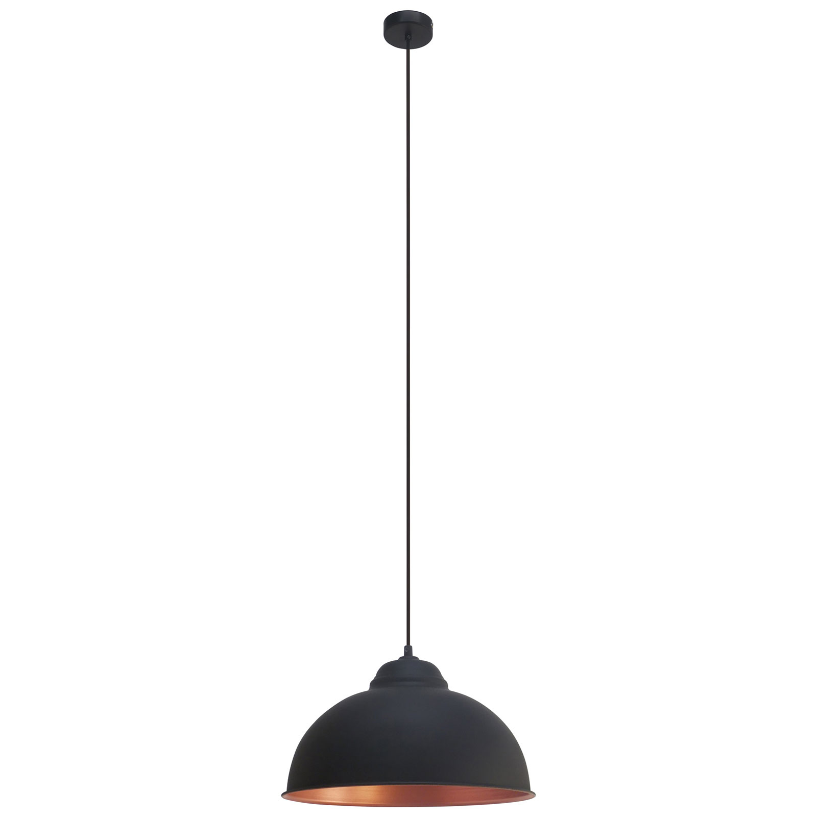 Pendelleuchte - schwarz-kupfer - 110 cm
