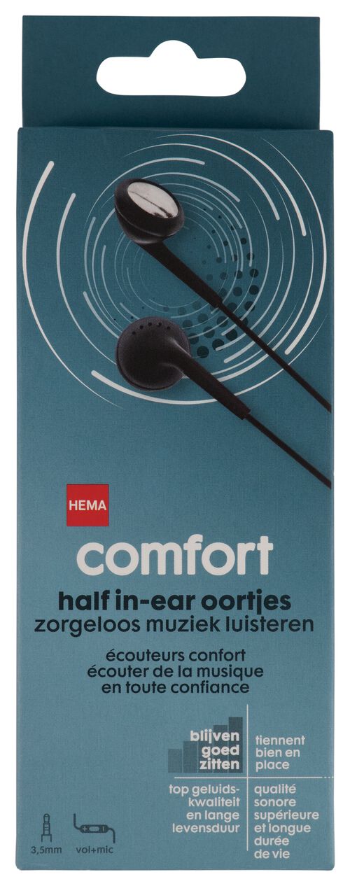 écouteurs semi-intra-auriculaires confort noir
