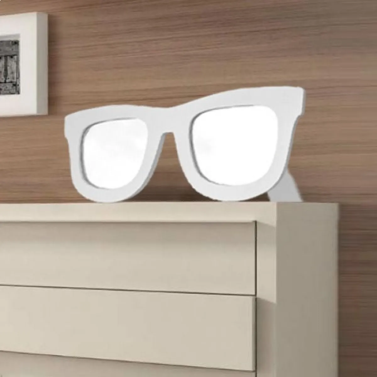 Totalcadeau Lunettes Miroir/Cadre Photo - Noir