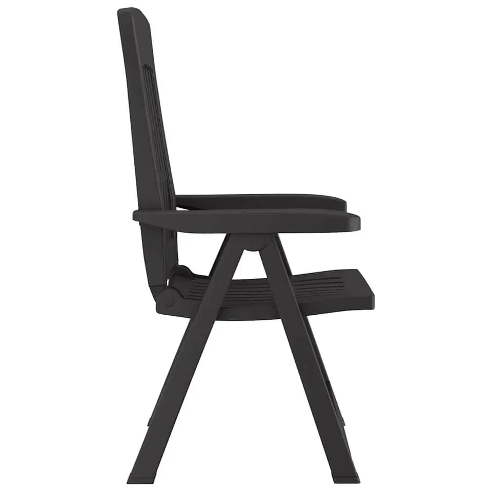 vidaXL - Verstelbare Tuinstoelen - Antraciet - Polypropyleen - 2 stuks