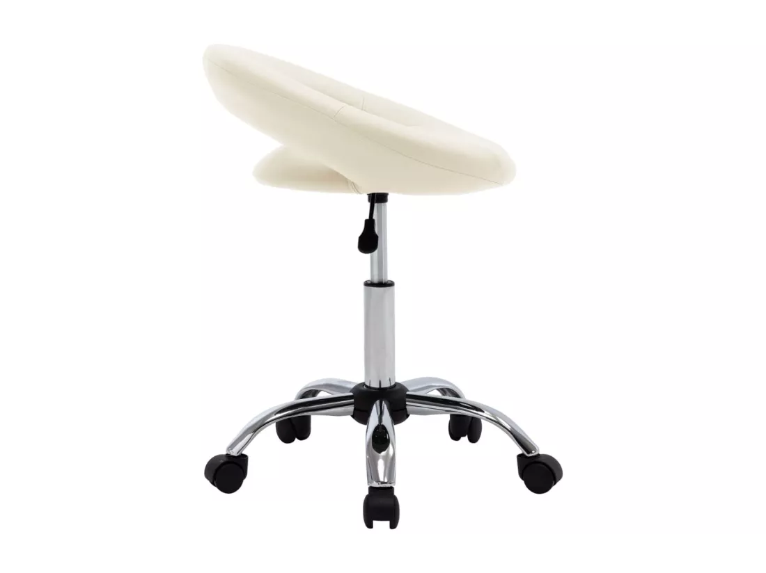 Prolenta Premium - Chaise de travail roulante Crème Similicuir