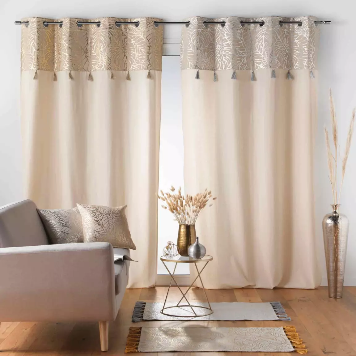 Rideau coton (140 x 240 cm) Solea Or