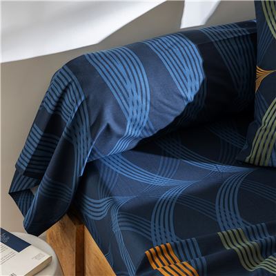 Linge de lit motif ondes graphiques