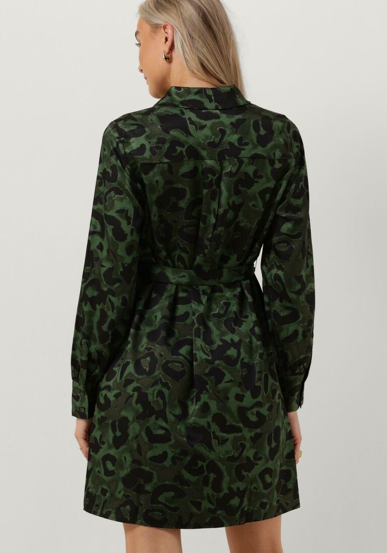 OBJECT donkergroene object mini jurk objsarah l/s shirt dress