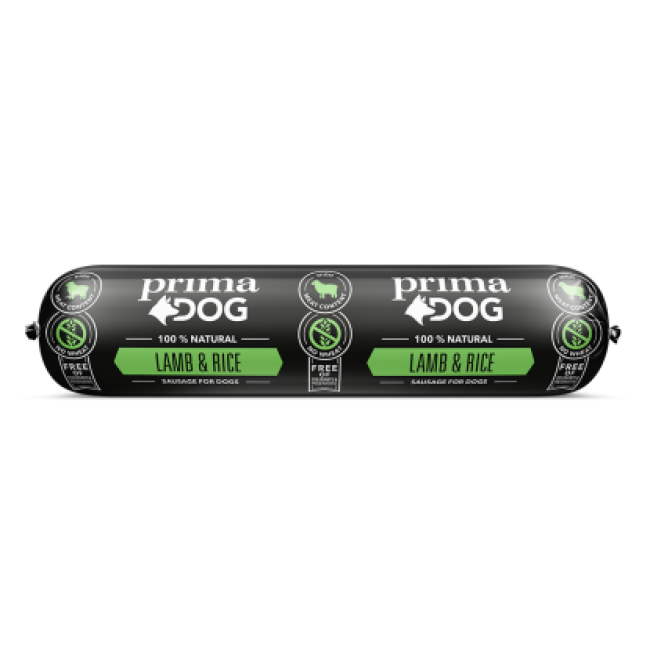 PrimaDog saucisse agneau & riz pour chien