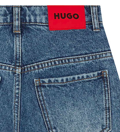 HUGO Jeansshorts - 446 - Loose Passform - Doppelt Stone