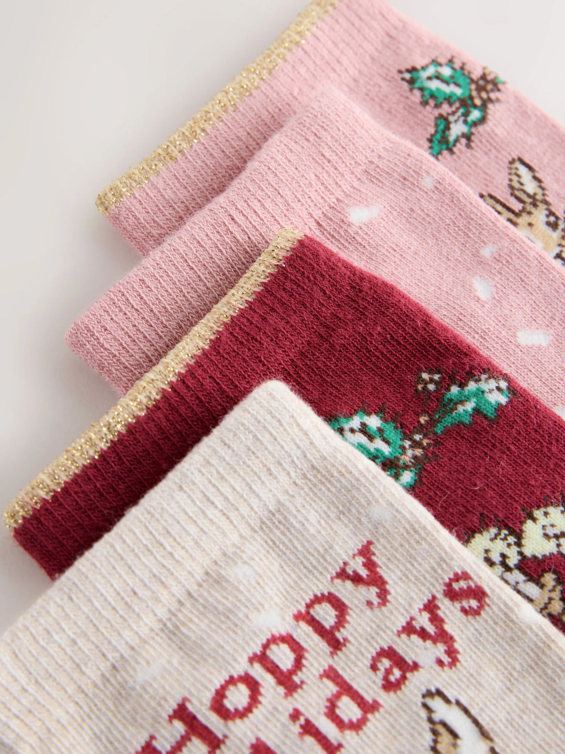 Peter Rabbit License - 4 paar enkelsokken met kerstmotief