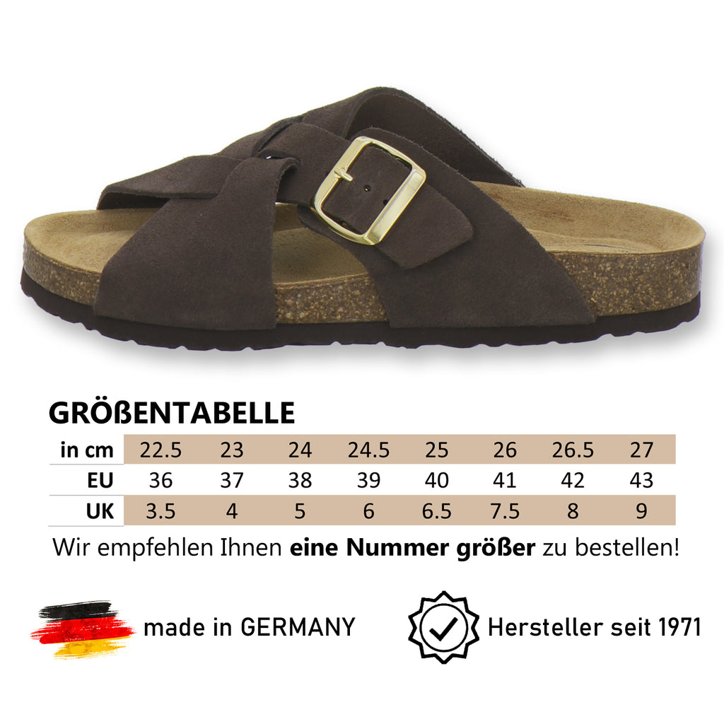 modische Pantoletten Damen Kralle espresso