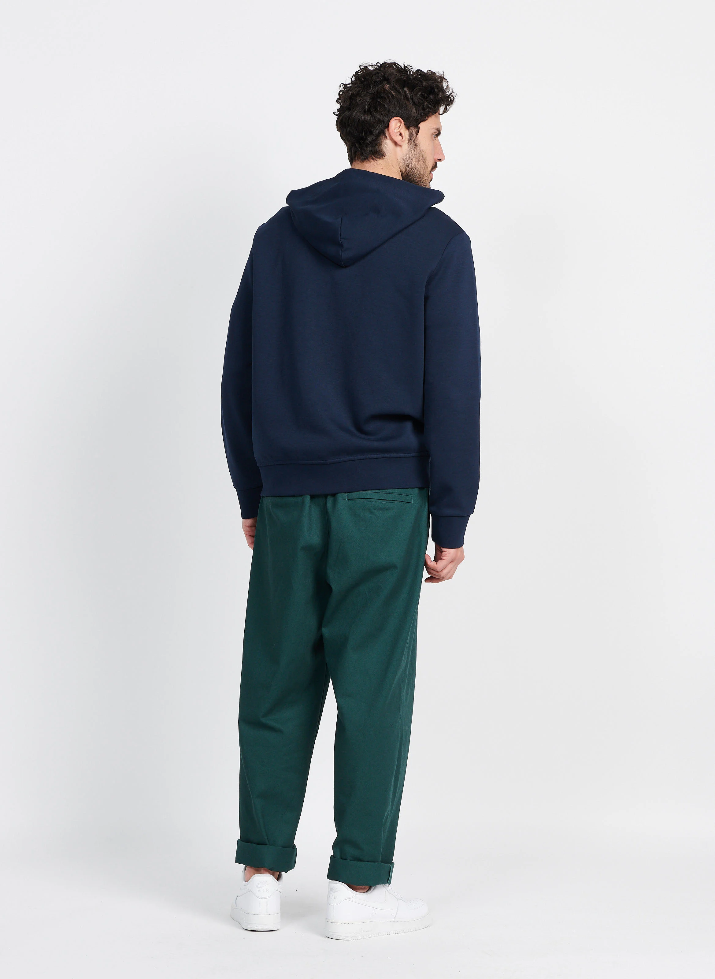 Pantalon droit en coton| Vert