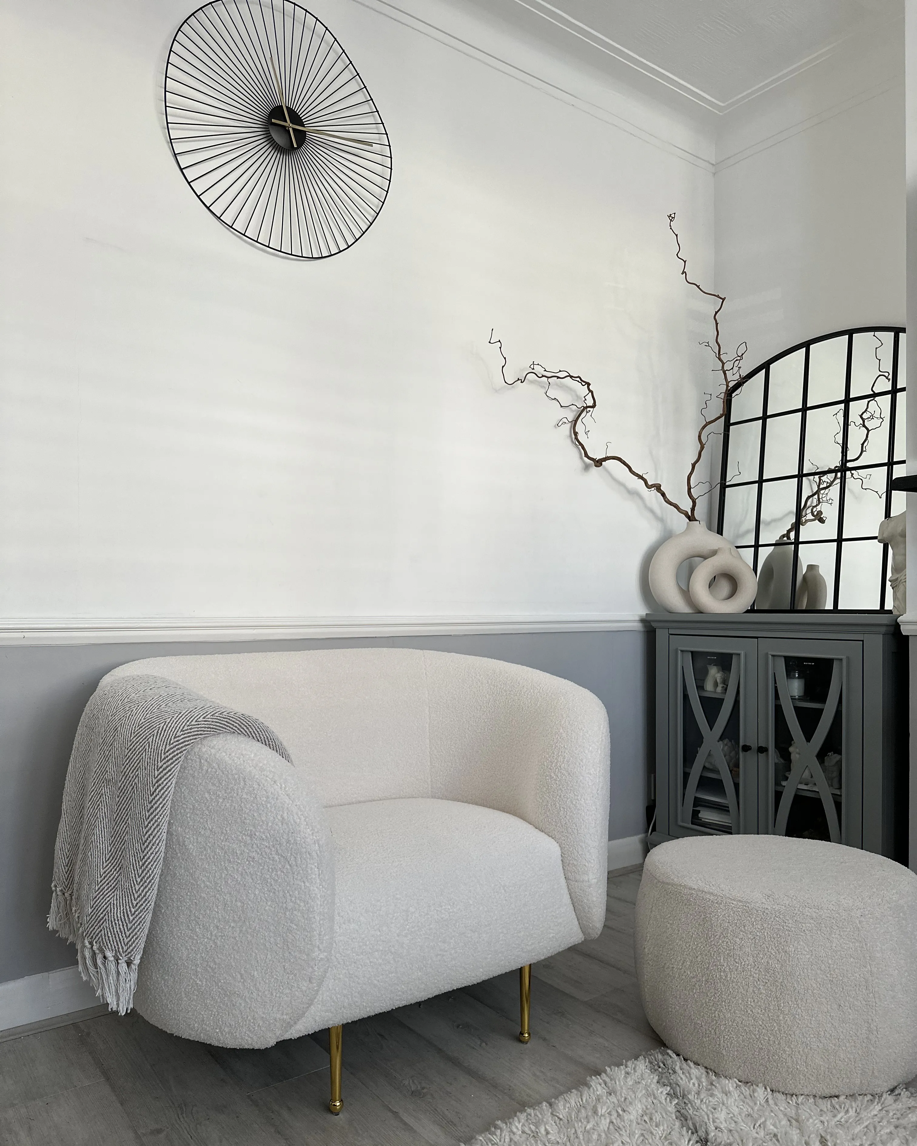 Fauteuil LOEN Bouclé Wit