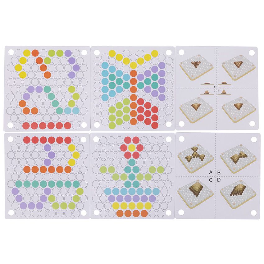 Jeu de billes colorées Montessori - Ecru
