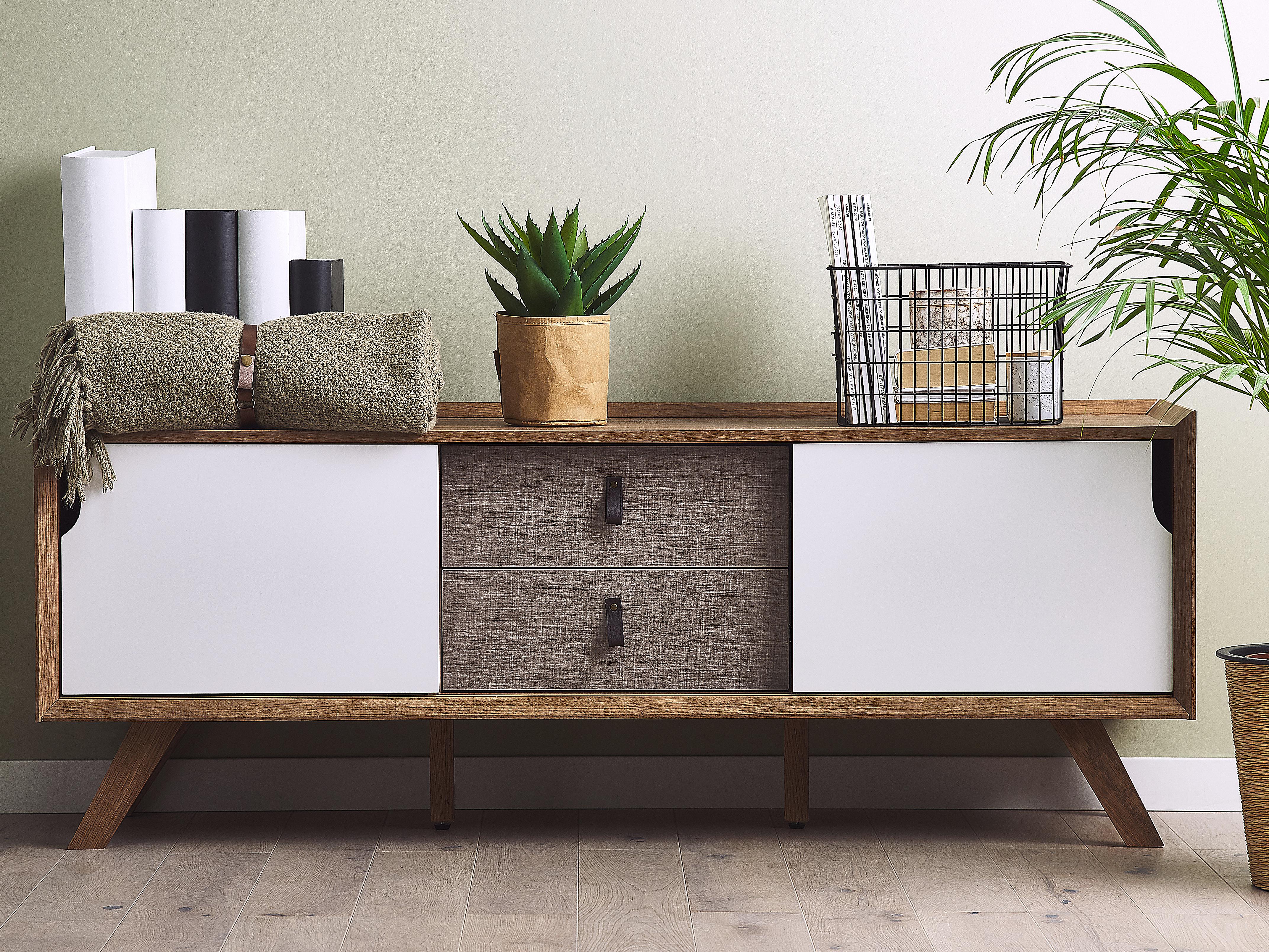 TV-meubel ACTON Bruin/wit