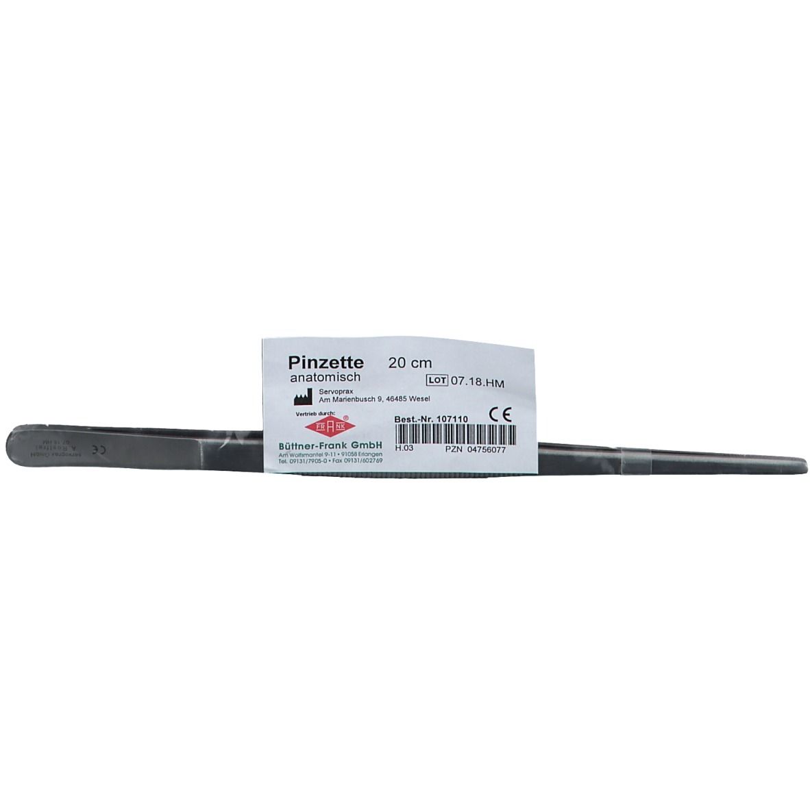 FRANK® anatomische Pinzette aus Metall  20 cm