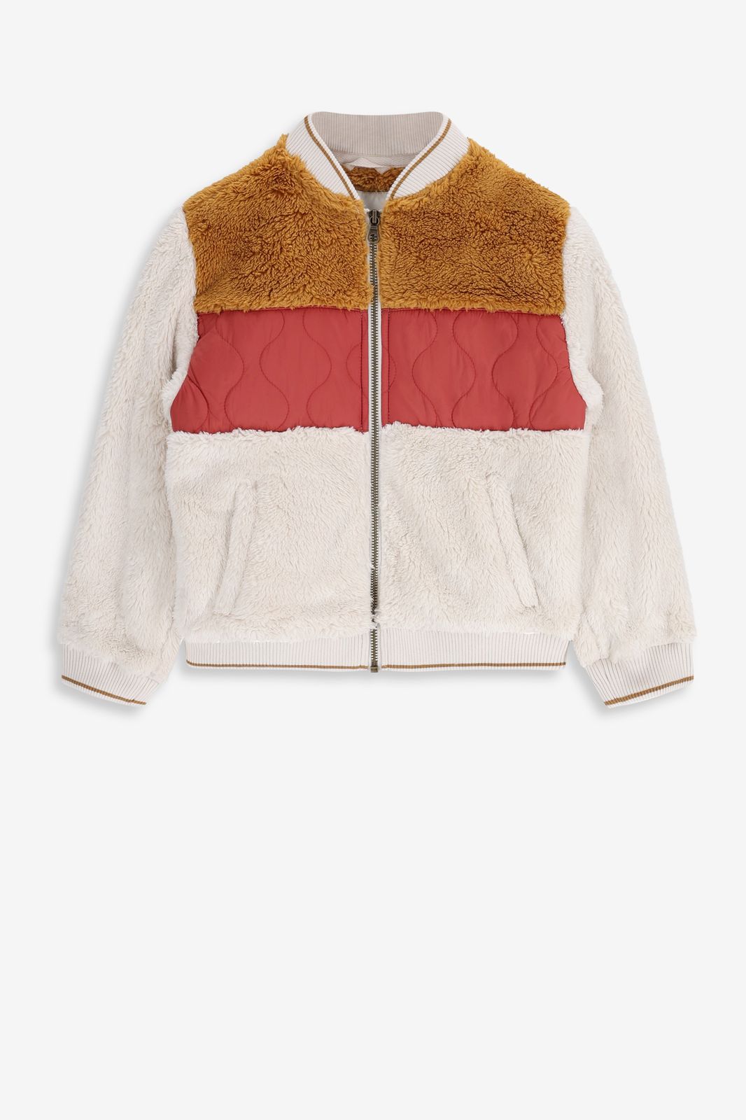 Off-white colour block bomber jack