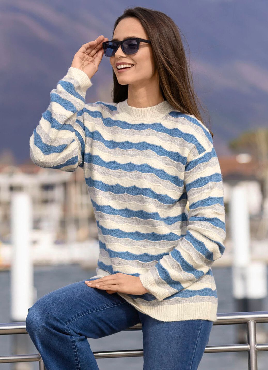 Pullover mit Wellenmuster